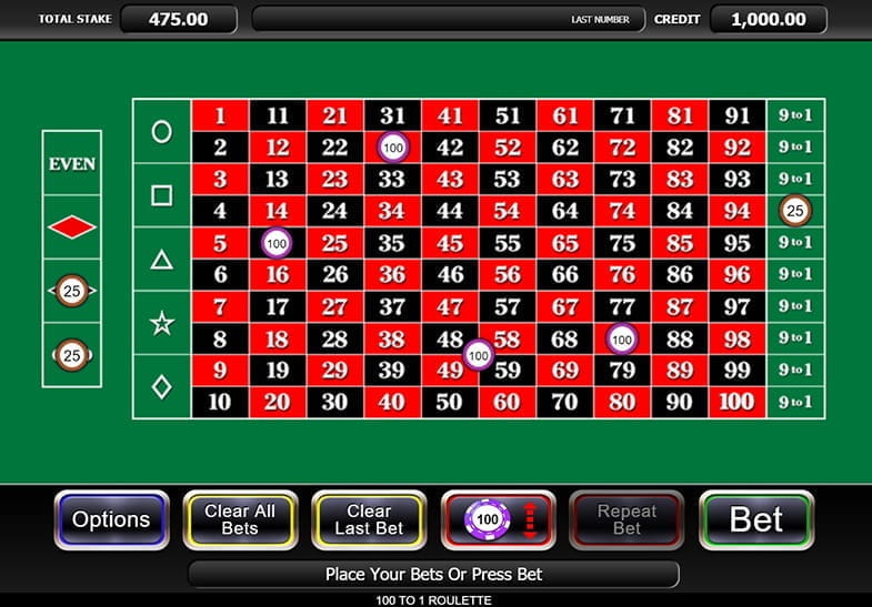 100 to 1 Roulette Play Free Demo
