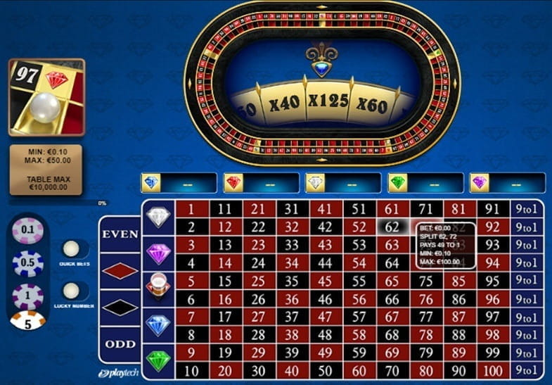 A Demo Version of 1000 Diamond Bet Roulette at Mansion Casino