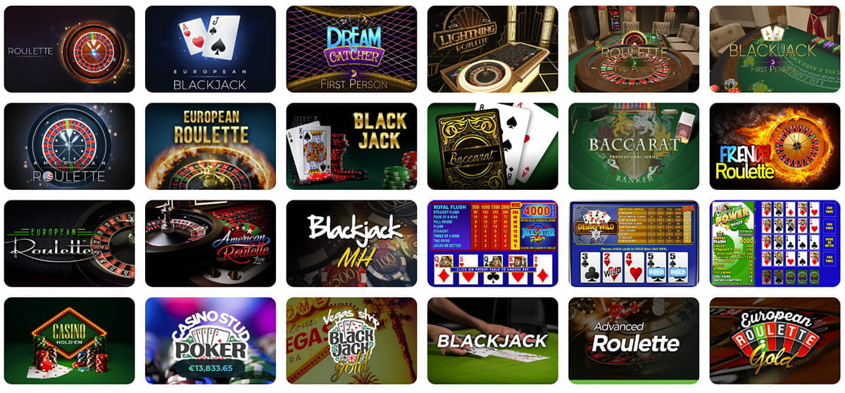 Casino Joy List of Table Games Showcase