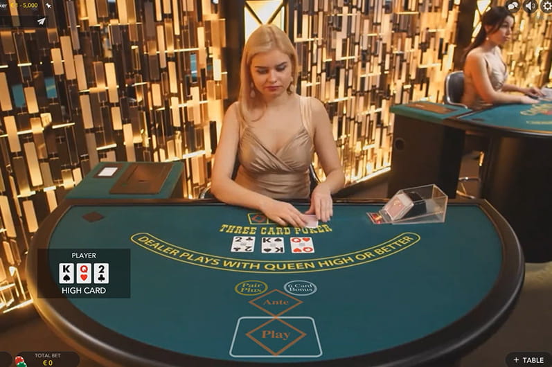 Live Three Card Poker with a Real Dealer Online