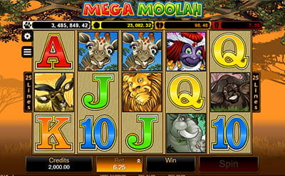 Mega Moolah Slot game at Energy Casino