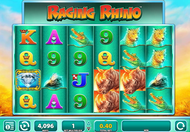 Raging Rhino WMS Online Slot Machine