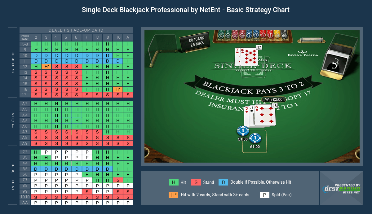Single Deck Blackjack Professional Basic Strategy