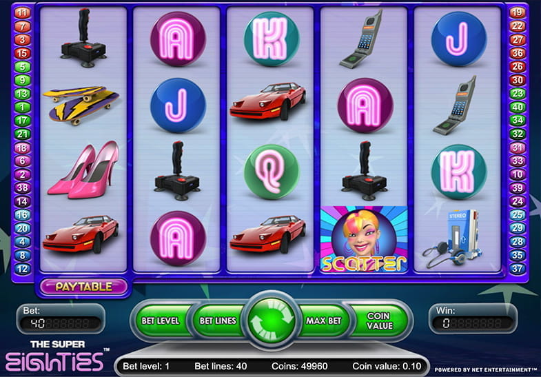 Free demo of the Super Eighties Slot game