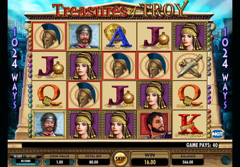 treasures of troy free slots online