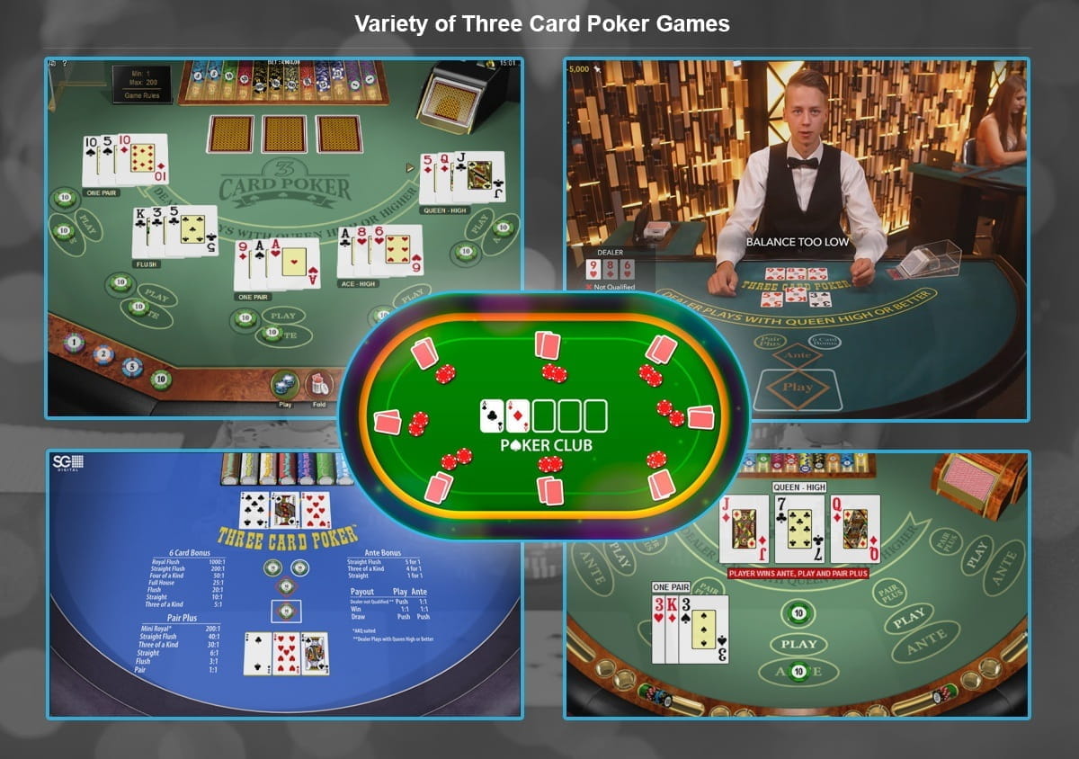 Variety of Different Three Card Poker Games