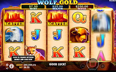 Wolf Gold Slot at 21.com Casino