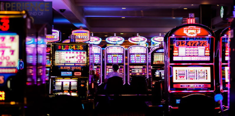 Flashing and Colourful Casino Slot Machines