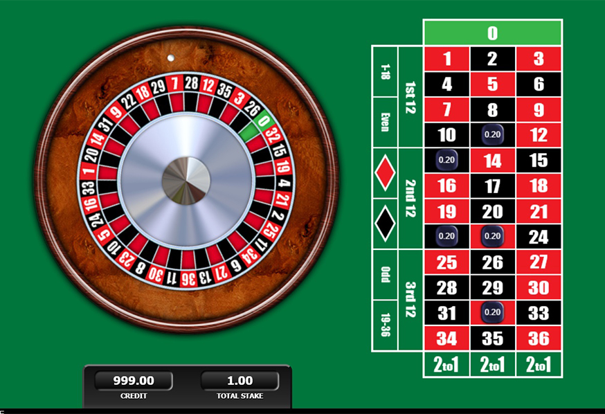 20p Roulette table view
