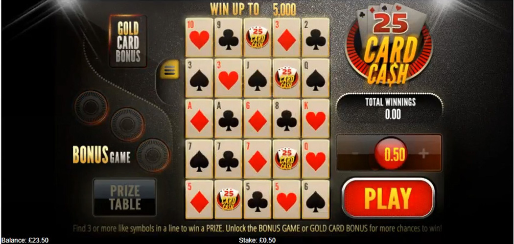 Free Demo of the 25 Card Cash Slot