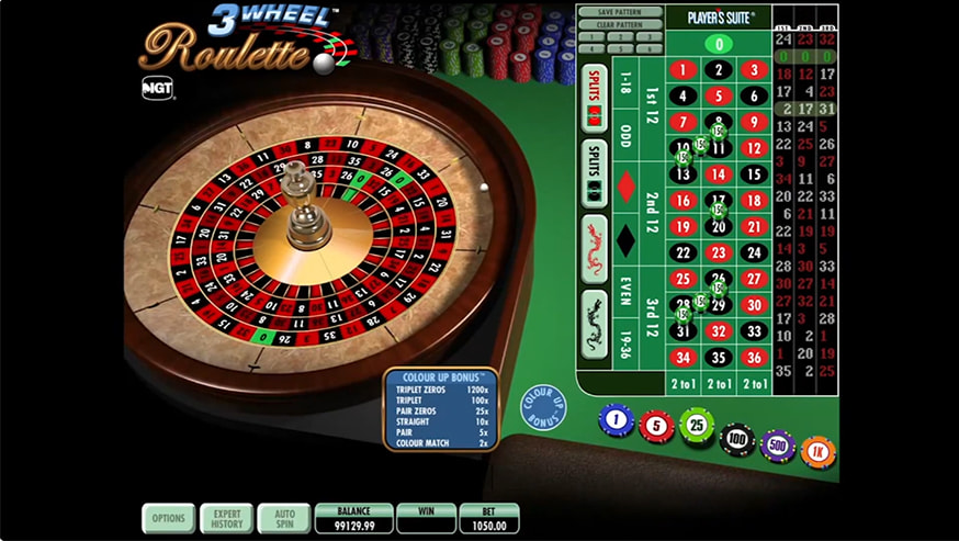 3 Wheel Roulette table view