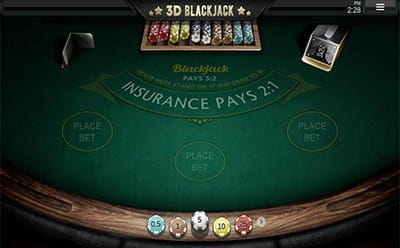 3D Blackjack Online Casino Game