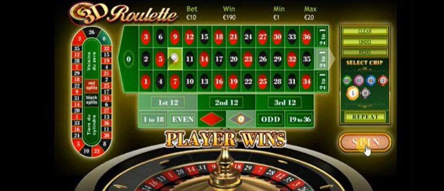 3D Roulette table view