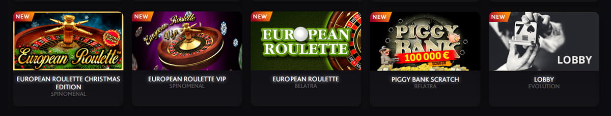 Table Games Catalogue in 7Bit Casino