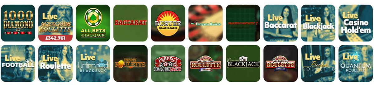 7Casino Table Games Selection