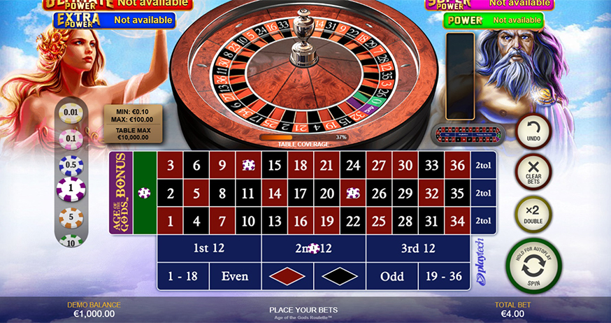 Age of the Gods Roulette table view