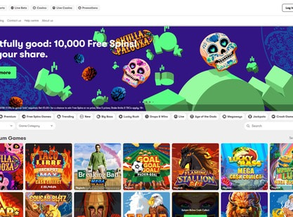 10bet Desktop View