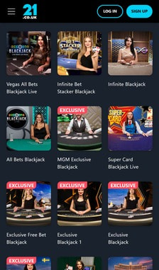 21 Casino Blackjack Overview