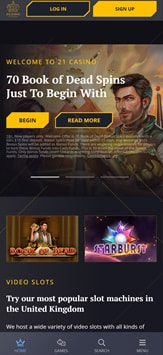 21 Casino Mobile View