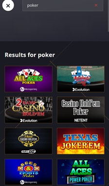 21 Casino Poker Overview