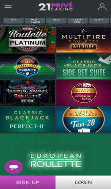 21Prive Blackjack Overview