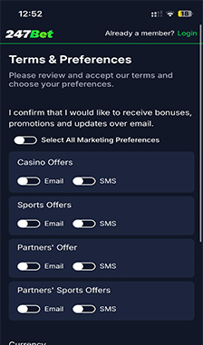 247Bet Registration Step 3