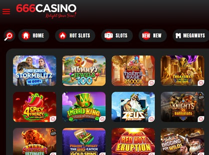 666 Casino Desktop View