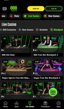 888casino Blackjack Overview