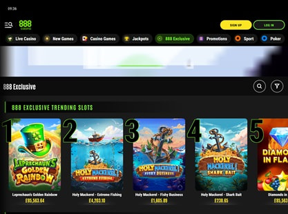 888casino Desktop View