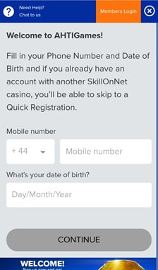 AHTI Games Registration Step 1