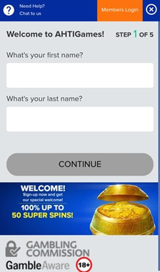 AHTI Games Registration Step 2