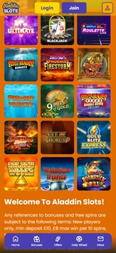 Aladdin Slots Mobile View