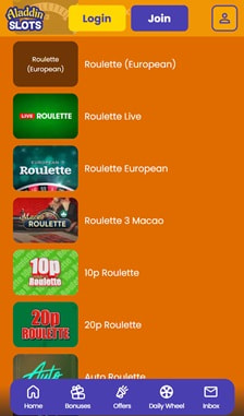Aladdin Slots Roulette Overview