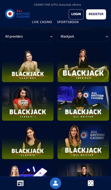 All British Casino Blackjack Overview