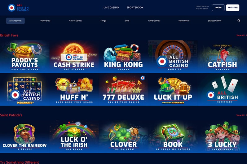 All British Casino Homepage