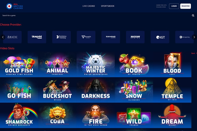 All British Casino Main Page