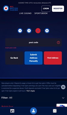 All British Casino Registration Step 3