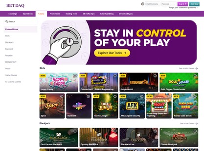Betdaq Desktop View