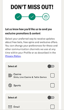 BetMGM Registration Step 3