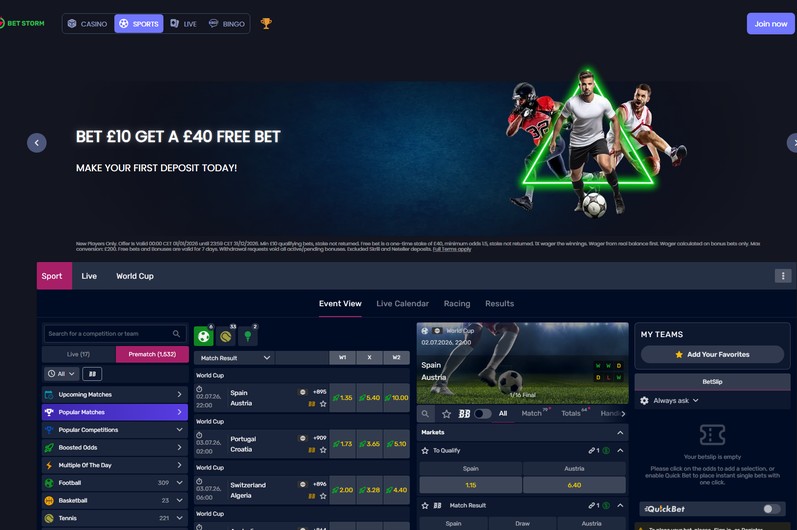 BetStorm Homepage