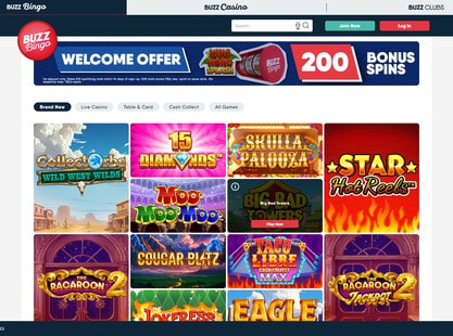 Buzz Bingo Desktop View