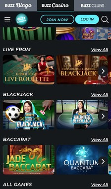 Buzz Bingo Live Casino Overview