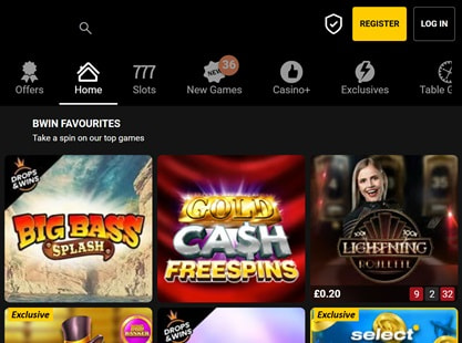 bwin Desktop View