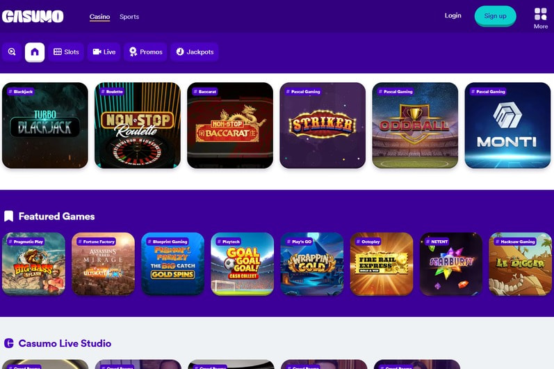 Casumo Main Page