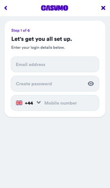 Casumo Registration Step 2