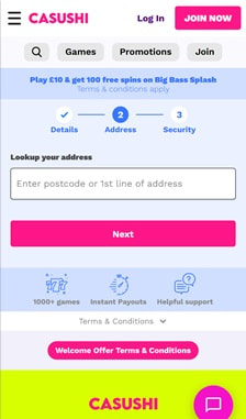 Casushi Registration Step 2
