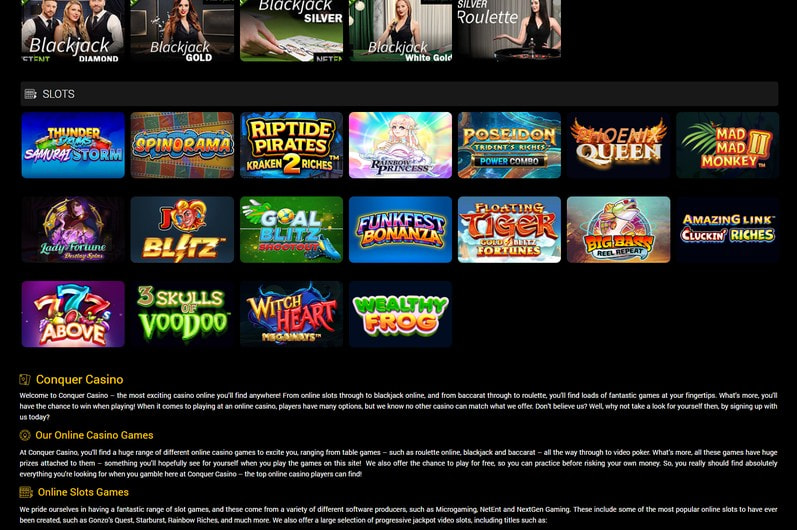 Conquer Casino Overview