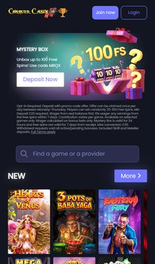 Conquer Casino Registration Step 1