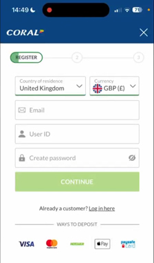 Coral Registration Step 1
