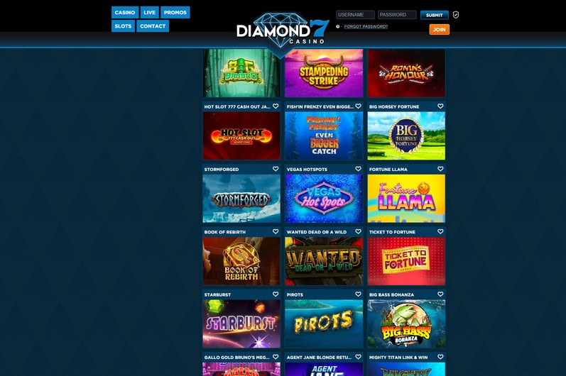 Diamond7 Casino Main Page